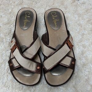 Cole Haan Women's Cream and Brown Sandals